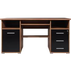 Germania Lockable Walnut/Black Escritorio de escritura 70x145cm