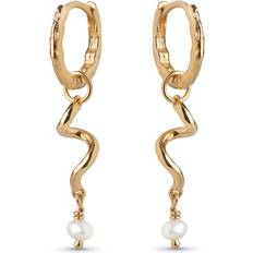 ENAMEL Copenhagen Twist Hoops - Gold/Pearls