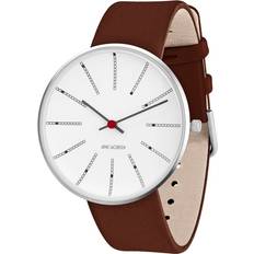 Arne Jacobsen Bankers Medium 40mm with Brown Leather 53102-2007