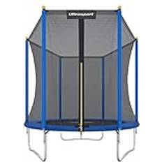 Camas elásticas Ultrasport Gartentrampolin Uni-Jump, Kindertrampolin, Ø 183 cm, Trampolin Komplettset inklusive Sprungmatte, Sicherheitsnetz, gepolsterten Netzpfosten und Randabdeckung, Blau