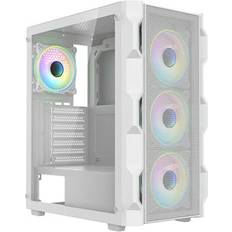 White gaming pc case CiT Neo White Mid Tower Tempered Glass PC Case