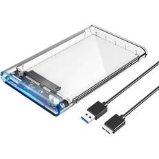 Orico 2.5 Inch External Hard Drive Enclosure USB 3.0 Transparent Case SATA Reader for 9.5mm & 7mm 2.5" SSD and HDD