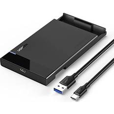 2.5 Inch Hard Drive Enclosure, USB C SSD Caddy Tool SATA 6Gbps Type C Hard Disk Case UASP External HDD Enclosure Compatible with 2.5 SATA SSD HDD