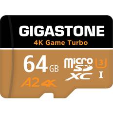 Gigastone [5-Yrs Free Data Recovery] 64GB Micro SD Card, 4K Game Turbo, MicroSDXC Memory Card for Nintendo-Switch, GoPro, Action Camera, DJI, Drone, UHD Video, R/W up to 95/35MB/s, UHS-I U3 A2 V30 C10