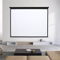 Living and Home 60 in Manual Pull Down Projector Screen 4:3 Wall Mounted
