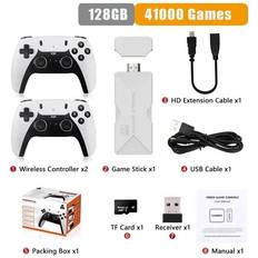 Game Consoles Maxpower P5 PRO Video Game Console 2.4G Double Wireless Controller Game Stick 4K 41000 Games 128GB Y6 Plus Retro Games Boy Christmas Gift