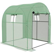 Greenhouses OutSunny 2m Polytunnel Greenhouse with Mesh Windows Green