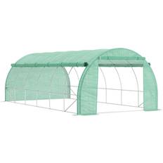 Invernaderos OutSunny 6 3 2 m Polytunnel Greenhouse Pollytunnel Tent Steel Frame Green