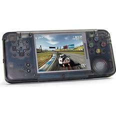 ANBERNIC Handheld Game Console, Retro game console 3 Inch IPS Screen Built-in 3000 classic game console Transparent Black