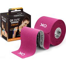 Kinesiology Tape OK TAPE OK TAPE Kinesiology Tape 10 inches Precut, 20 Strips, Cotton Elastic Athletic Tape Latex Free, 2inch x 16ft, Pink