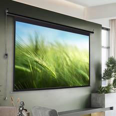 Living and Home 100 in 4:3 Electric Motorised Projector Screen White Matte HD Cinema Projection