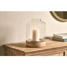 Nkuku Idha Mango Wood Tapered Hurricane Lantern