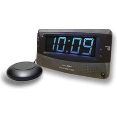 Sonic Alert Dual Extra Loud Clock with Bed Shaker Boom Vibrating Clock for Heavy Sleepers, Battery Backup Wake with a Shake