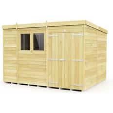 Outbuildings 8 Feet Pent Shed Double Door With Windows