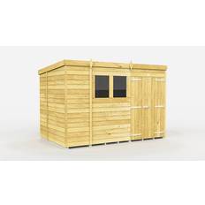 Outbuildings 7 Feet Pent Shed Double Door With Windows