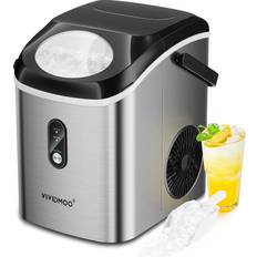 Ice Makers VIVIDMOO Nugget Ice Maker Countertop, 33 lbs in 24 Hours, Self-cleaning Sonic Portable Ice Maker Countertop, Soft Chewable Pebble Ice in 5 Mins, Ice Maker with Ice Scoop and Basket Home/Kitchen/Office Vividmoo