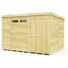 Outbuildings 8 Feet Pent Security Shed Double Door