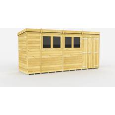 Outbuildings 4 Feet Pent Shed Double Door With Windows