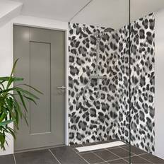 Docce Klebefieber Motivo Leopard Print Panneau Mural Douche - Grey