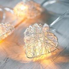 Lights4fun 20 Warm Mesh Heart Fairy Lights