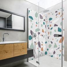 Docce Klebefieber Panneau Mural Douche Detailed Terrazzo Pattern 2 x 190 x 80 cm