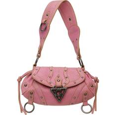 Guess Genuine Leather Mini Shoulder Bag Pink ONE