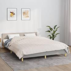 vidaXL Tyngdetæppe 220x240 cm 15 kg Stof Lys Cremefarve