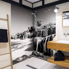 Docce Klebefieber Panneau Mural Douche Dream Beach Seychelles Black And White