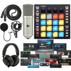 Presonus ATOM Production/MIDI and Performance Pad Controller with Studio Microphone and Recording Kit Includes New Upsated Software Pack for Music Creation & Production & More