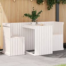 Garden & Outdoor Furniture vidaXL Balcony Set 2-Seater White Solid Wood Pine