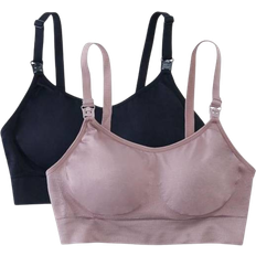 Ingrid+Isabel Drop Cup Nursing Bra 2-pack Black/Mauve