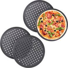 Pizza Tray Set Of 4 Round With Holes 32 cm