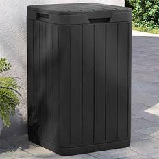 vidaXL Outdoor Garbage Bin 15 x 15 x 25.6 in Anthracite