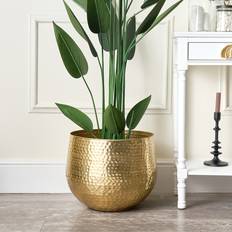 Pots, Plants & Cultivation Melody Maison Large Gold Hammered Metal Planter 40cm X 38cm