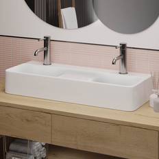 Bathroom Sinks Square Countertop Double Basin