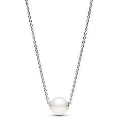 Brillante Collares Pandora Treated Cultured Collier Necklace - Silver/Pearl/Transparent