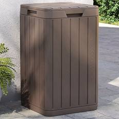 vidaXL Outdoor Garbage Bin 15" x 15" x 25.6" Brown