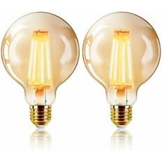 Yellow Light Bulbs 6W Filament Light Bulb E27, Warm White 2200K Pack of 2 Yellow One Size