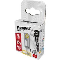 Energizer G4 LED Light Bulb. 2.4W 20w Halogen Equivalent 12V. 200 Lumens. Bi-Pin Base Saving. Warm White 2700k