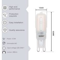 Light Bulbs ExtraStar 3.5W LED G9 Mini Bulb Warm White Size 16x60 mm Pack of 3