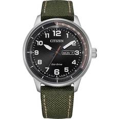 Watches Citizen Eco-Drive 42mm Black Khaki Fabric Green