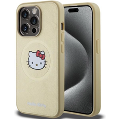 Hello Kitty iPhone 13 Pro Max Mobilskal Magsafe Läder Head Guld