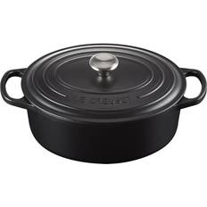 Le Creuset Hierro Fundido Utensilios de cocina Le Creuset Matte Black Signature Cast Iron Oval 4.1 L