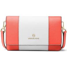 Michael Kors Jet Set Charm Small Phone Crossbody Spiced Coral/optic White