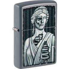 Lighters Zippo Lady Skull Design Flat Grey Pocket Lighter