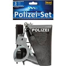 8040007 polizei-set, 3-teilig: pistole, halfter und handschellen spielzeug Schwarz