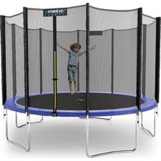 Trampoline KINETIC SPORTS Outdoor Trampolin mit Sicherheitsnetz TÜV Rheinland Blau 335 cm Ø 335 cm, Blau-4