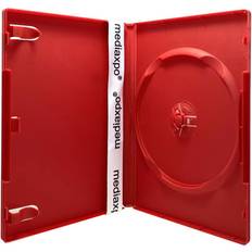 Optical Storage 10 STANDARD Solid Red Color Single DVD Cases