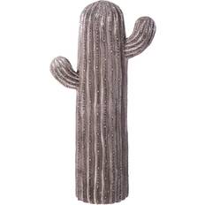 BigBuy Home Figura De Jardín De Cactus De Magnesia Gris De 14x25x47 cm