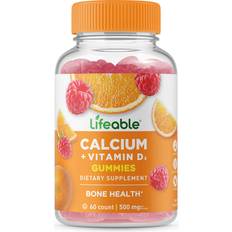 Lifeable Calcium + Vitamin D3 Gummies Natural Fruit 60 st